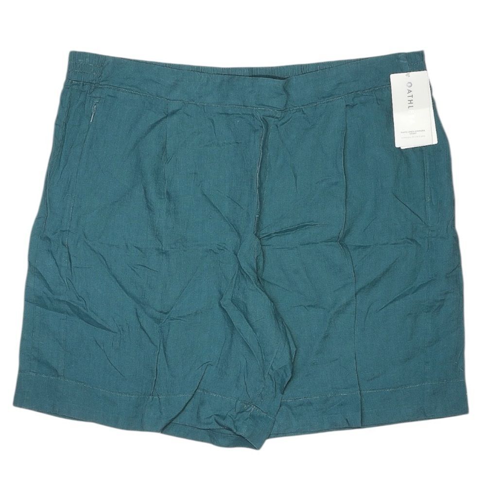 Athleta Teal Blue Playa Linen Bermuda Shorts